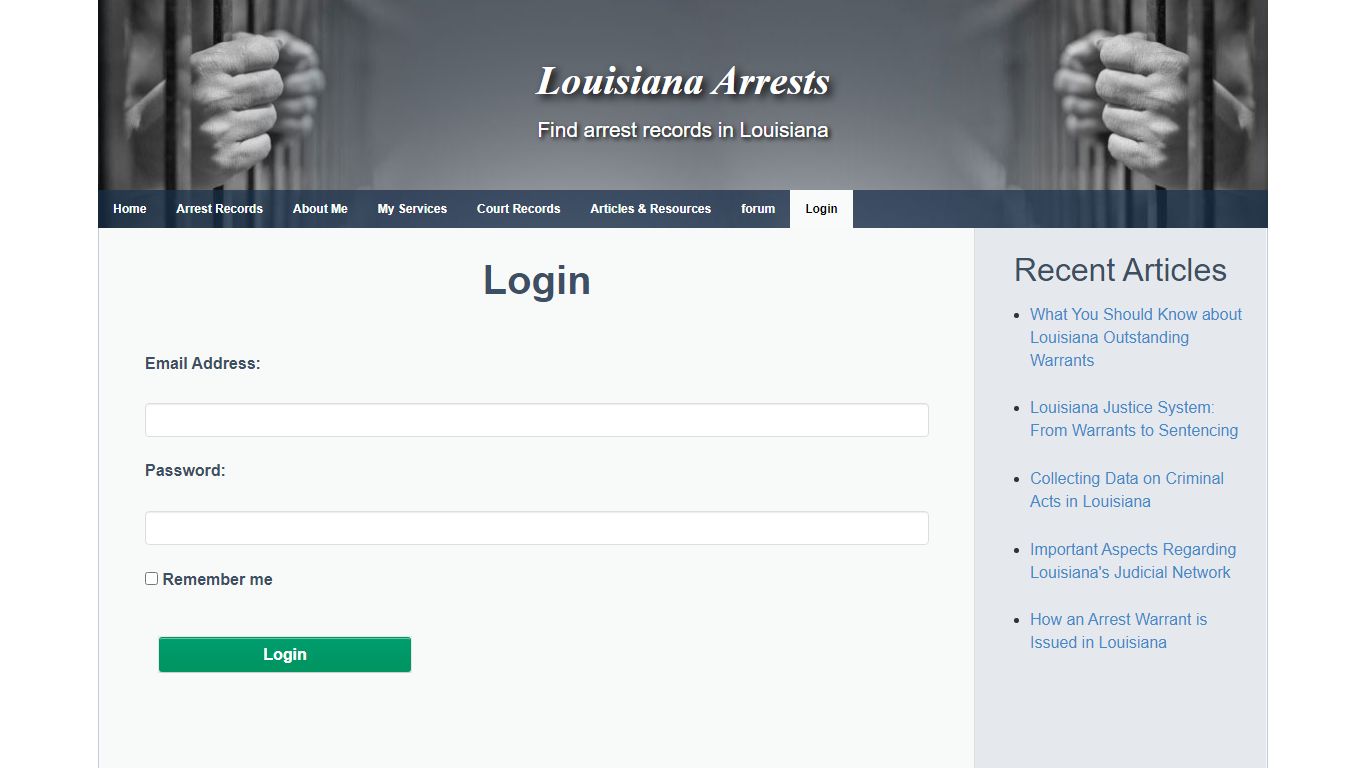 Login - Louisiana Arrests